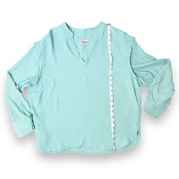 Rachel Comey Veracity Teal Blue V Neck Long Sleeve Blouse Viscose Women’s Size 8 - Picture 13 of 13